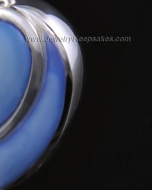 Ash Pendant 14k White Gold Azure Heart-Engravable