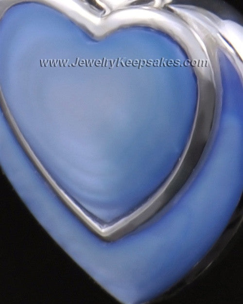 Ash Pendant 14k White Gold Azure Heart-Engravable