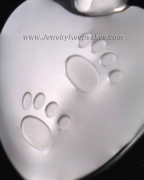 Pet Necklace Urn Stainless Steel Little Paws Heart