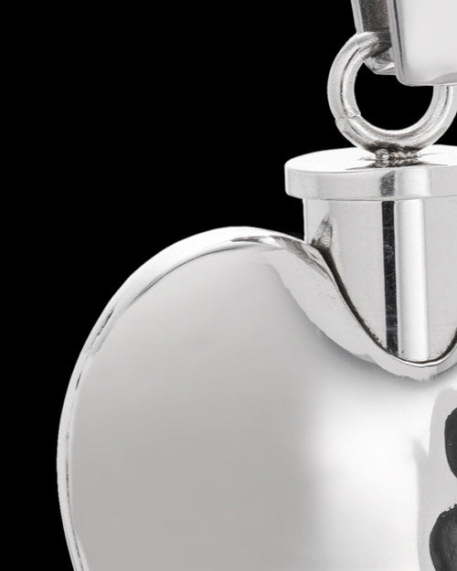 Pet Necklace Urn Stainless Steel and Black Little Paws Heart