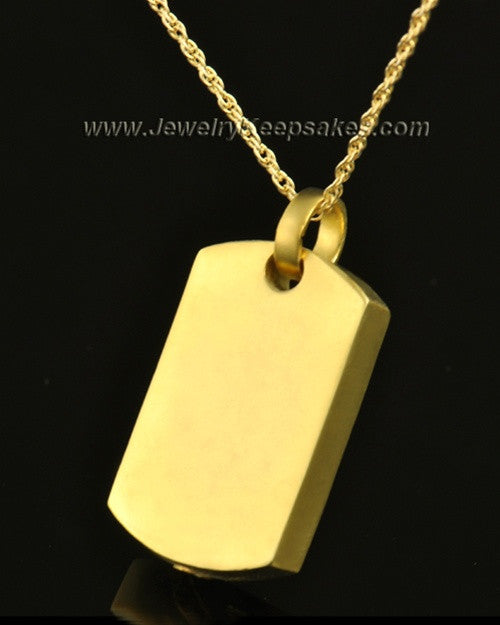 14k Gold Ash Locket Austere Rectangle Keepsake