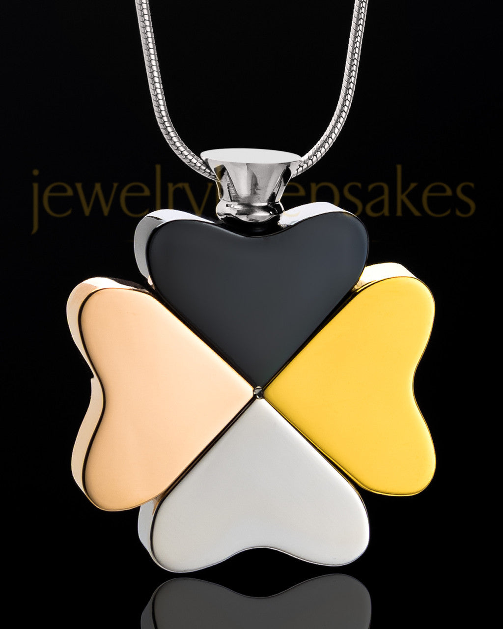 Stainless Steel Yearning Clover Cremation Keepsake