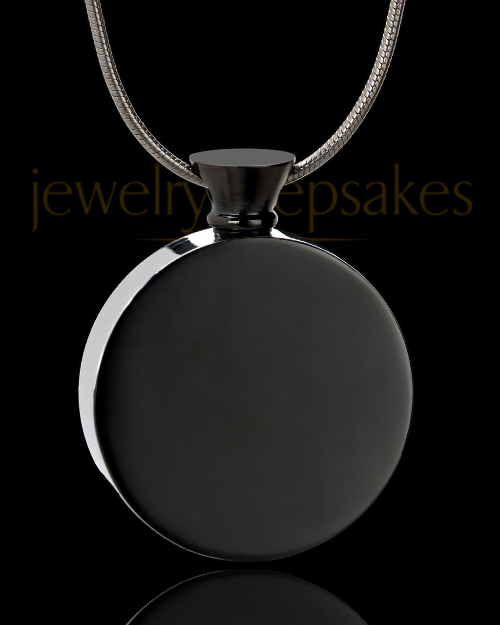 Black Abounding Circle Stainless Steel Cremation Keepsake