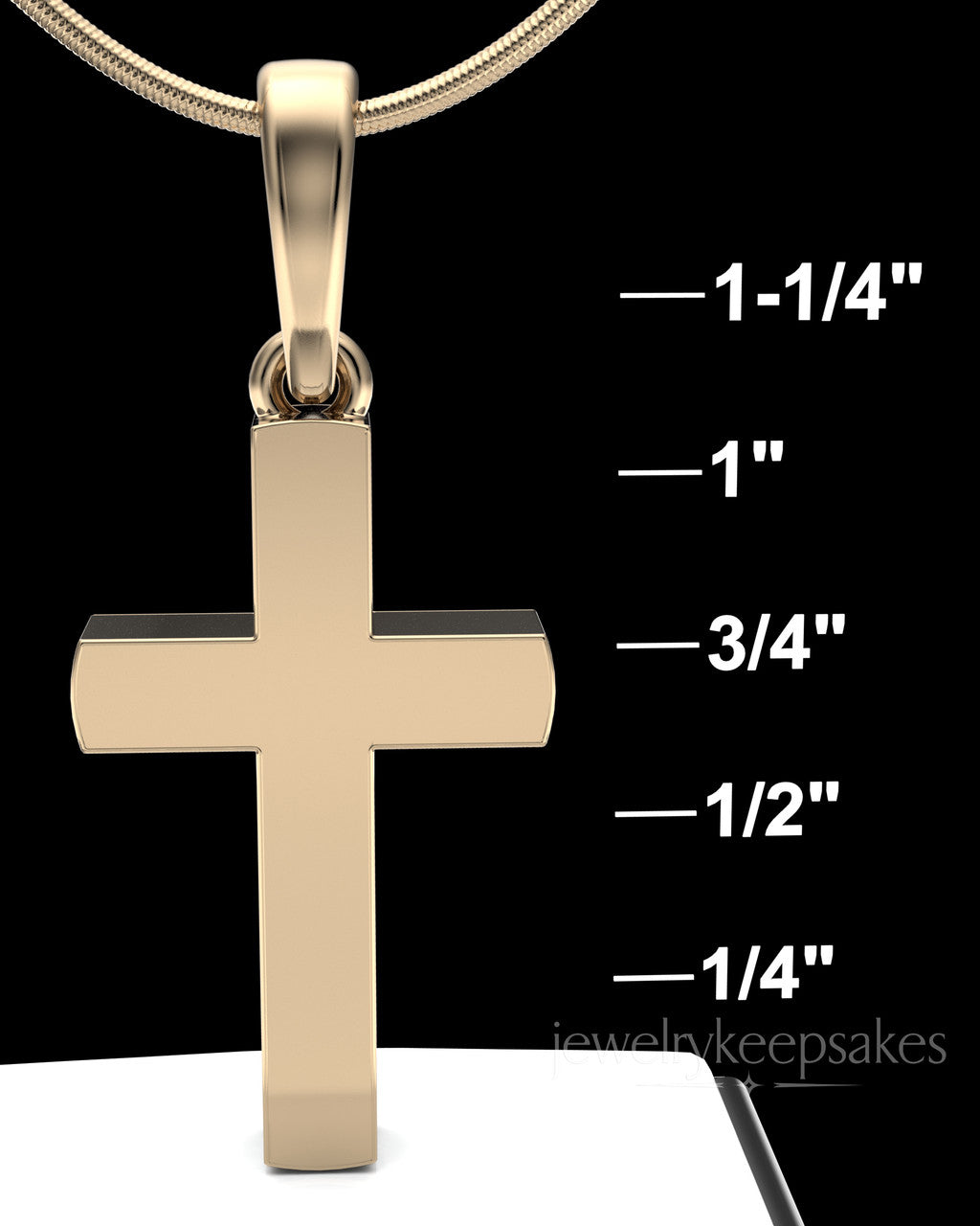 Solid 14K Gold Memorable Cross Permanently Sealed Waterproof Cremation Pendant