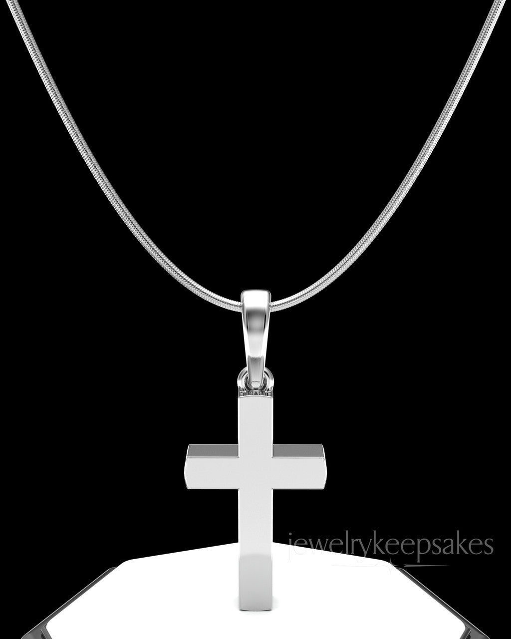 Sterling Silver Memorable Cross Permanently Sealed Waterproof Cremation Pendant