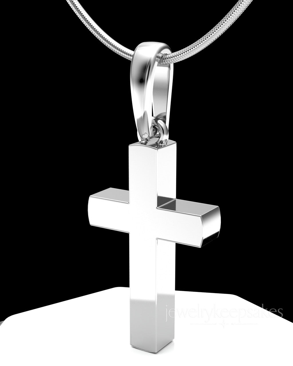 Sterling Silver Memorable Cross Permanently Sealed Waterproof Cremation Pendant