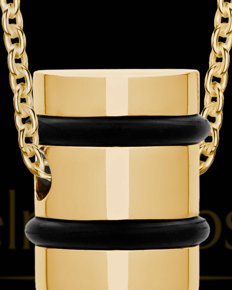 Men's Gold Plated Determination Cylinder Jewelry Urn