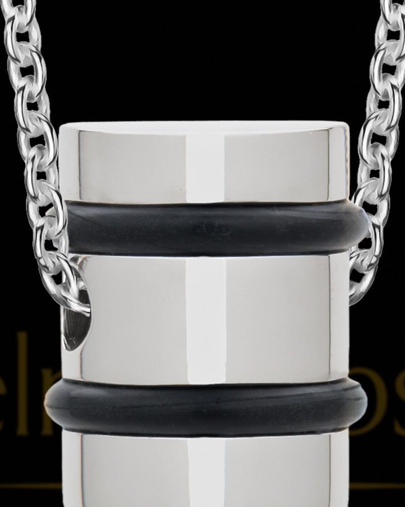 Men's Silver Determination Cylinder Cremation Jewelry