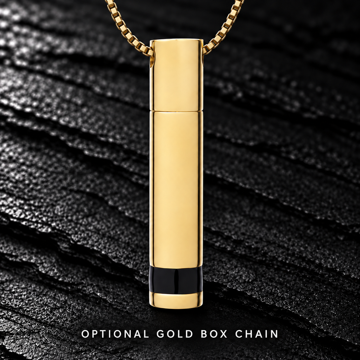 Cremains Pendant Gold Plated Courageous Cylinder - Eternity Collection