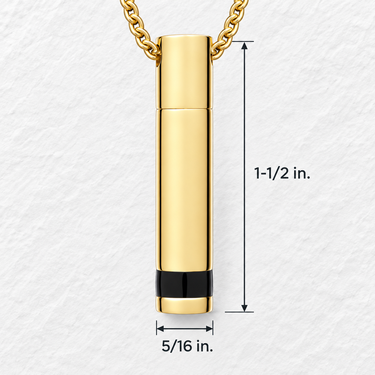Men's Gold Plated Courageous Cylinder Cremation Pendant