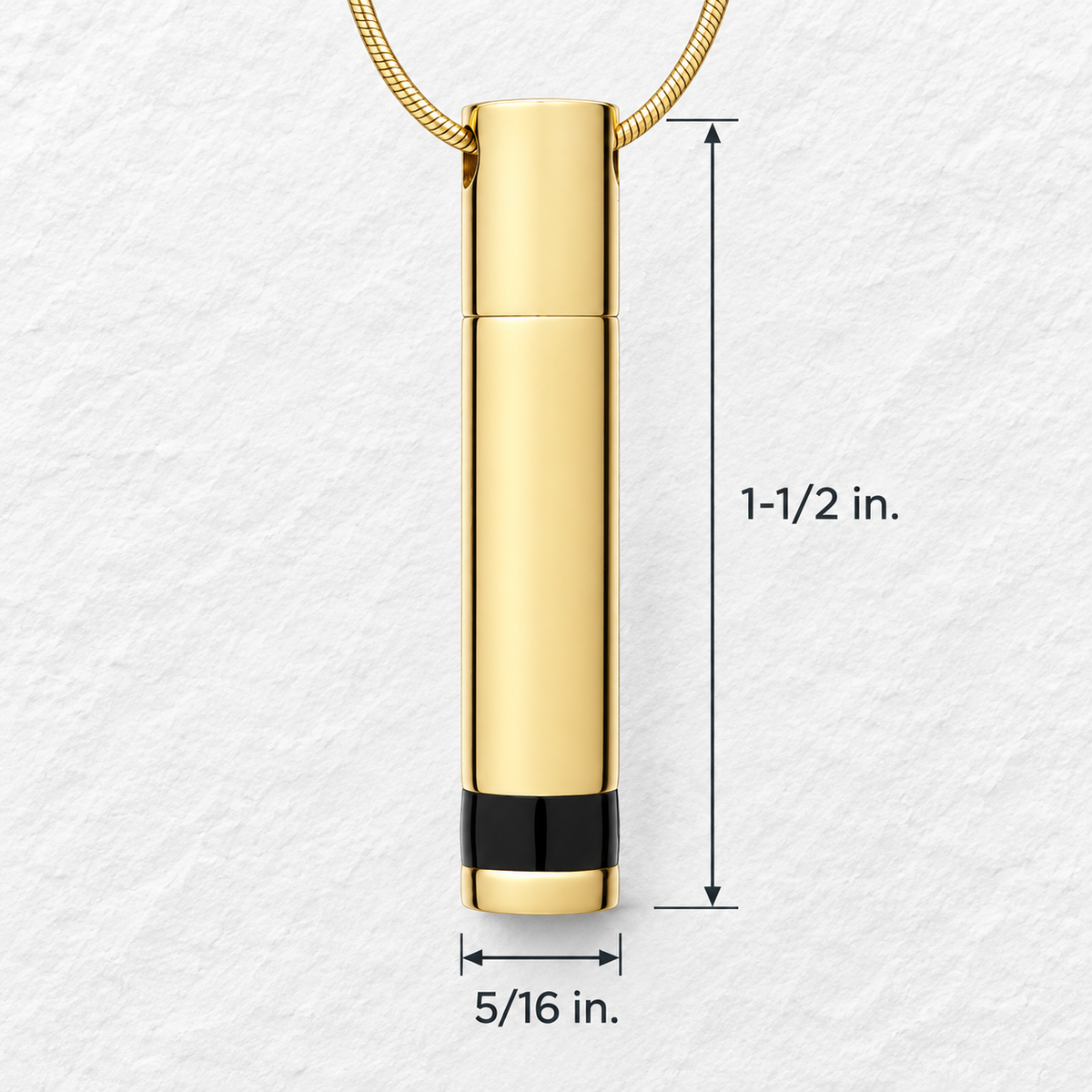 Cremains Pendant Gold Plated Courageous Cylinder - Eternity Collection