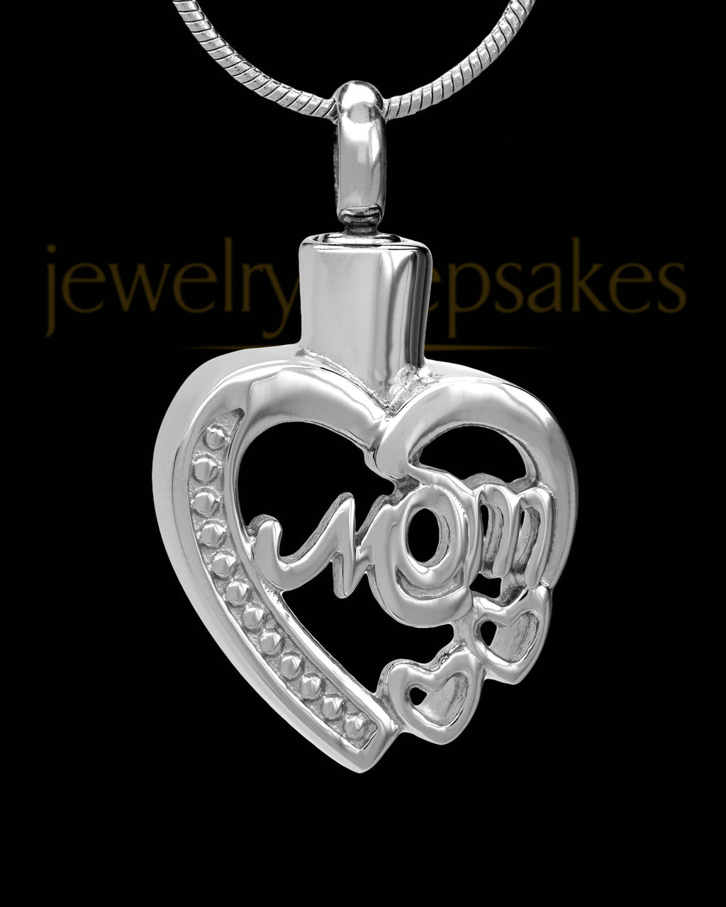 Stainless Steel Heart Mom Cremation Pendant