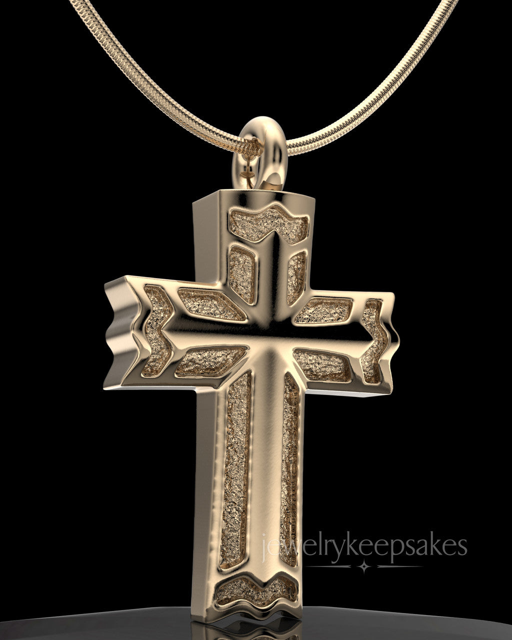 Solid 14K Gold Permanently Sealed Waterproof Jewelry Elysian Cross