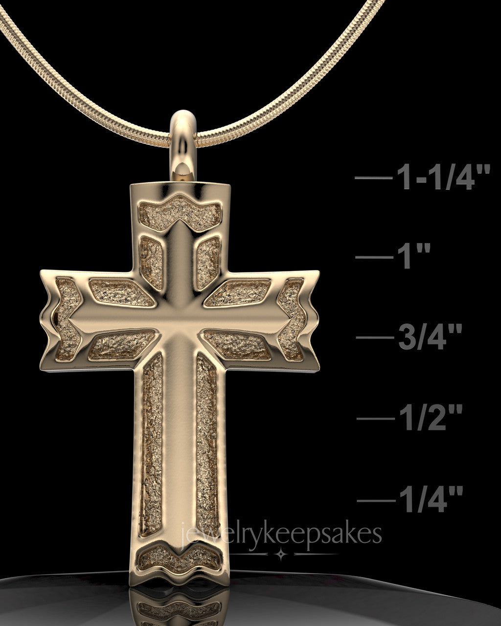 Solid 14K Gold Permanently Sealed Waterproof Jewelry Elysian Cross