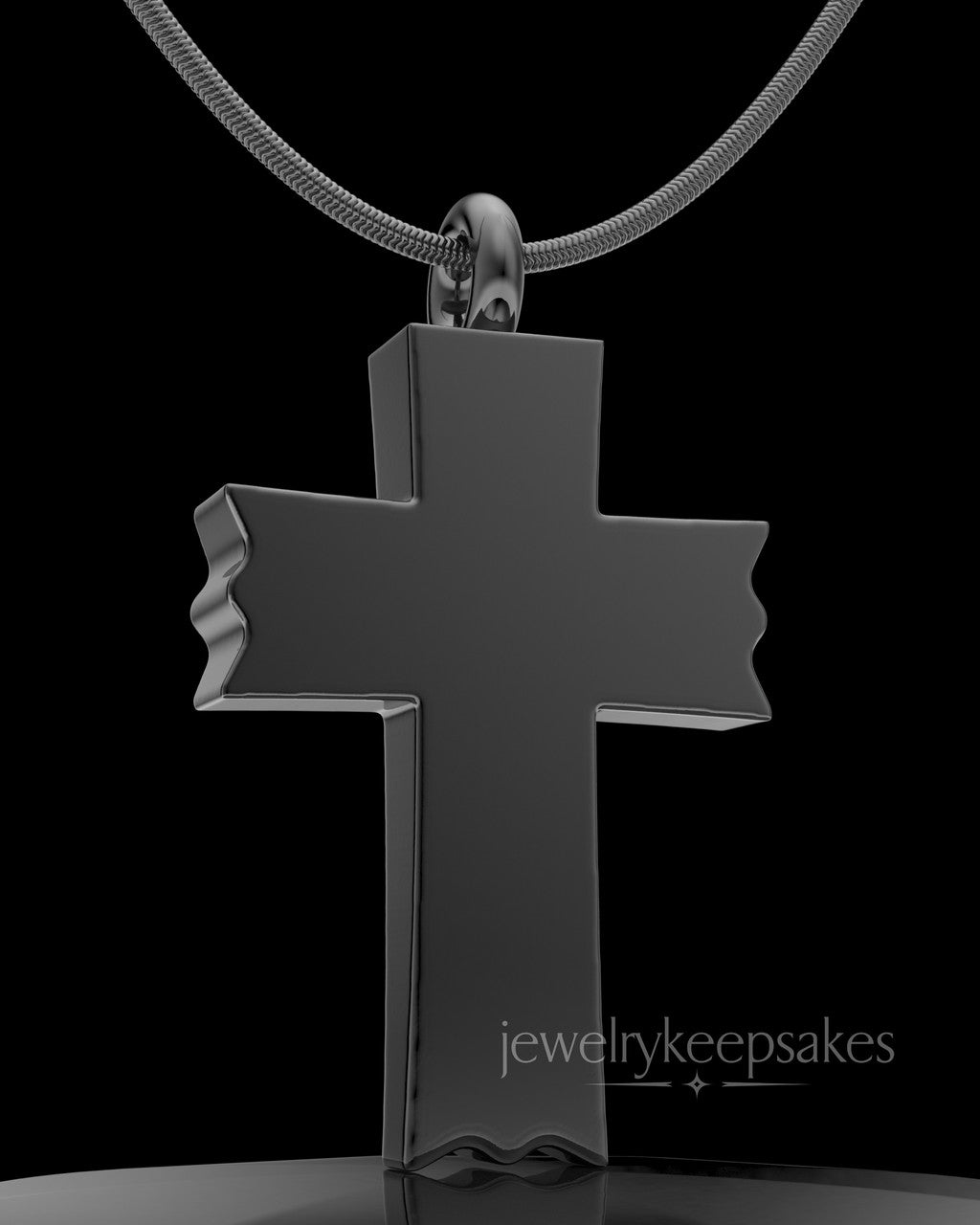 Black Plated Sterling Permanently Sealed Waterproof Jewelry Elysian Cross