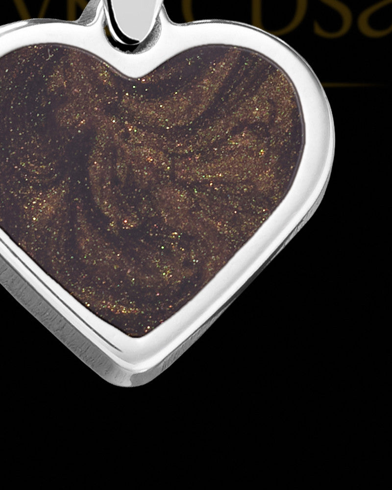 Solid 14K White Gold Java Heart Ash Jewelry