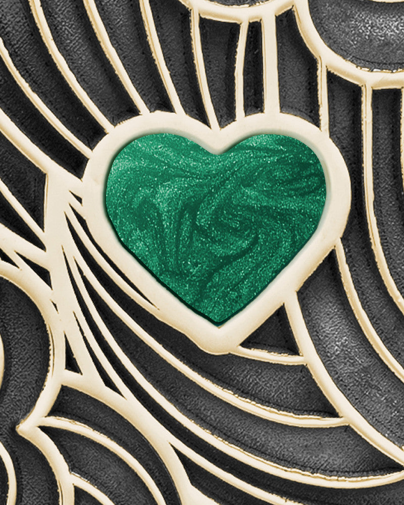 Solid 14K Gold Olive Boxed Heart Ash Jewelry