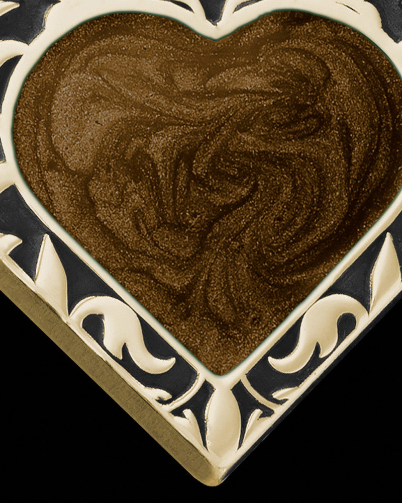 Burning Heart Gold with Coffee Ash Jewelry