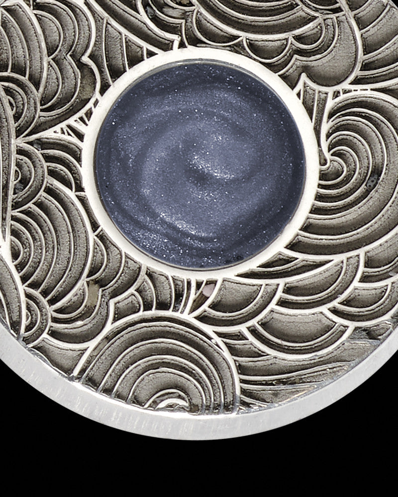 Solid 14K White Gold Round Smoky Ash Jewelry