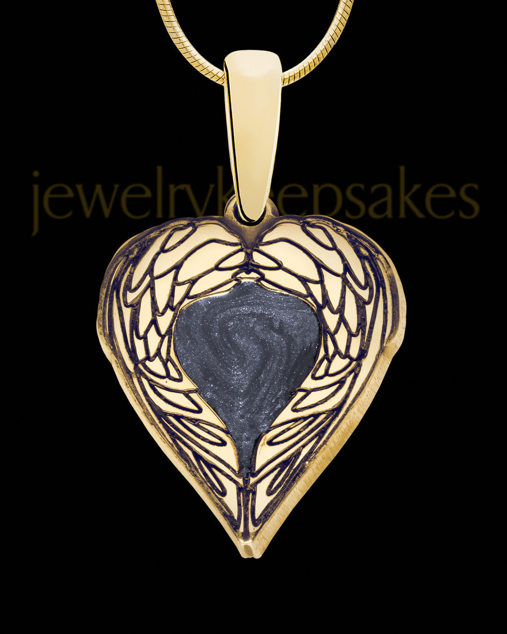 Solid 14K Gold Heart In Flight Ash Jewelry