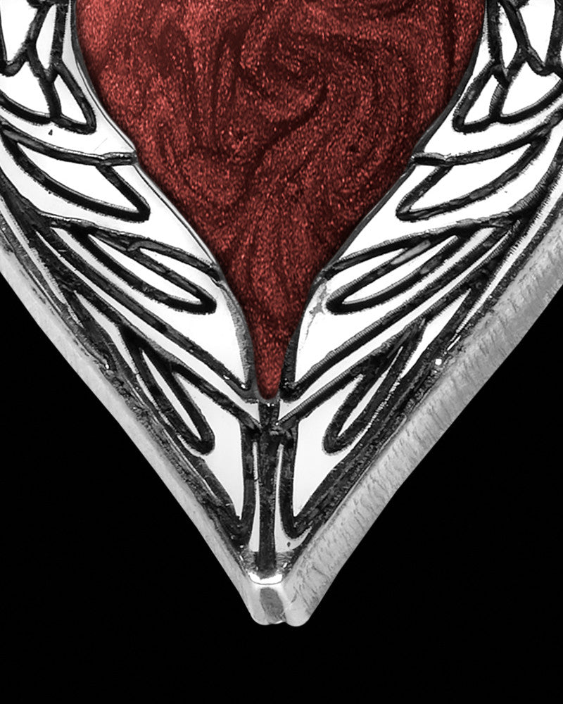Solid 14K White Gold Heart In Flight with Berry Ash Jewelry