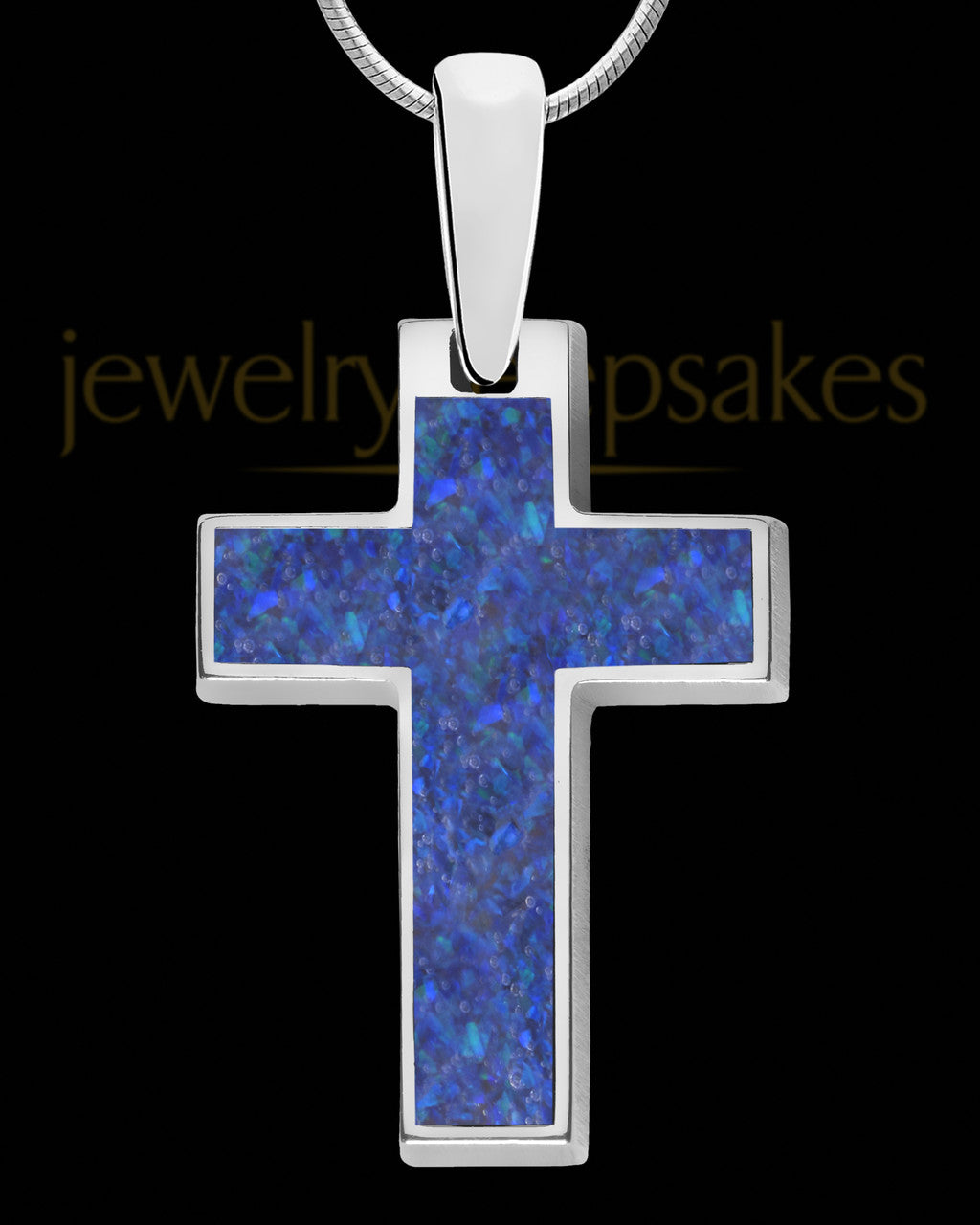 Solid 14K White Gold Water Dance Cross Ash Jewelry