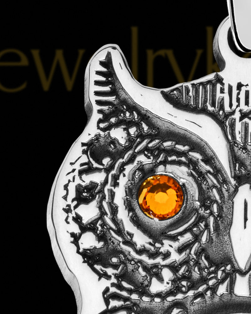 Birthstone Owl Silver with Black Blaze Opal Ash Jewelry