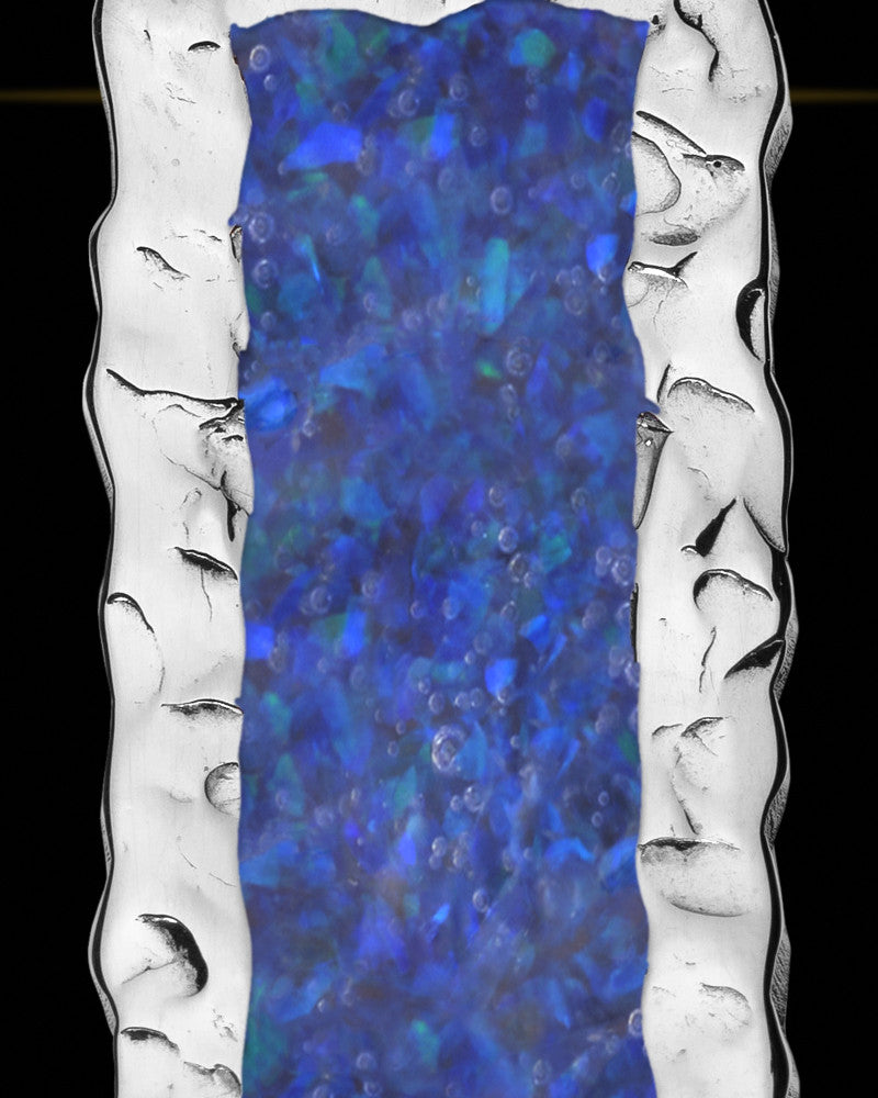 Solid 14K White Gold Blue Cloud Extended Bar Ash Jewelry