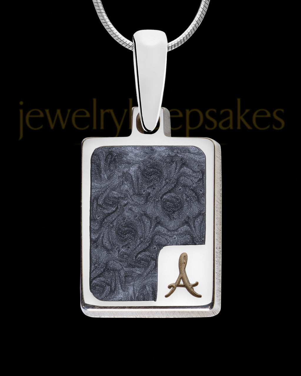 Solid 14K White Gold Arbor HIlls Rectangle Ash Jewelry