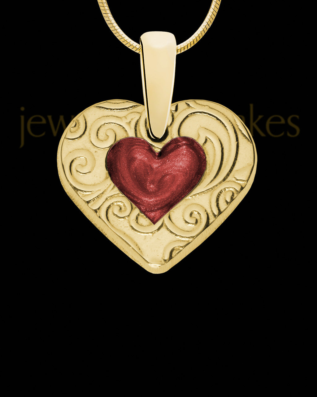 Solid 14K Gold Belknap Heart Ash Jewelry