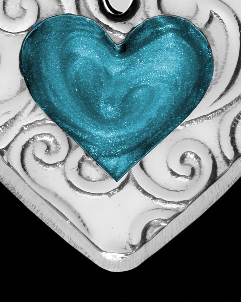 Solid 14K White Gold Arrow Trail Heart Ash Jewelry