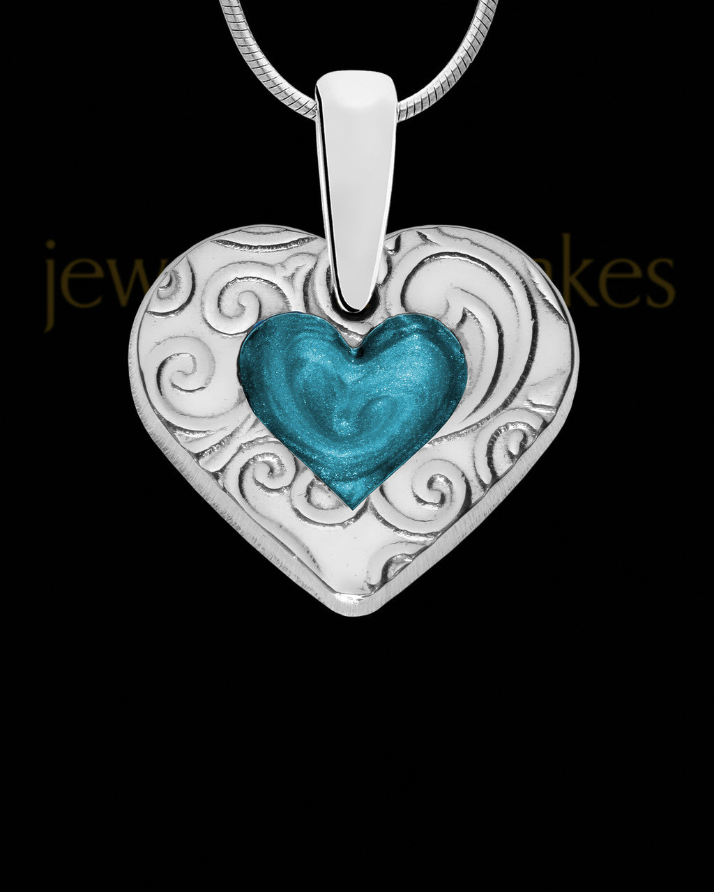 Solid 14K White Gold Arrow Trail Heart Ash Jewelry