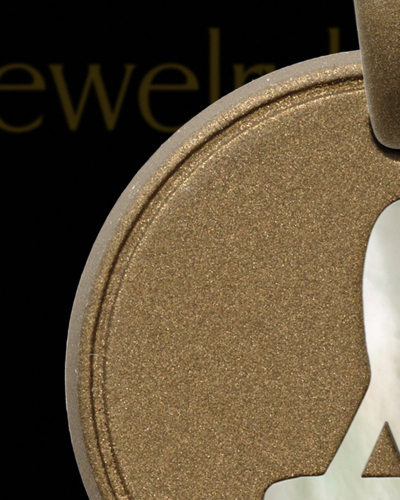 Waverly Round Initial Bronze Finish Ash Jewelry