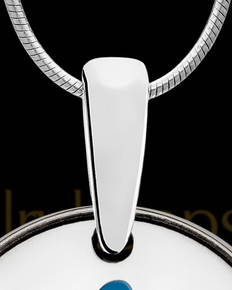 Solid 14K White Gold Somerset Round Initial Ash Jewelry