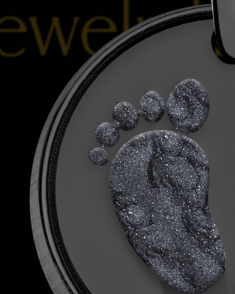 Tiny Toes Round Black Finish with Graphite Ash Jewelry