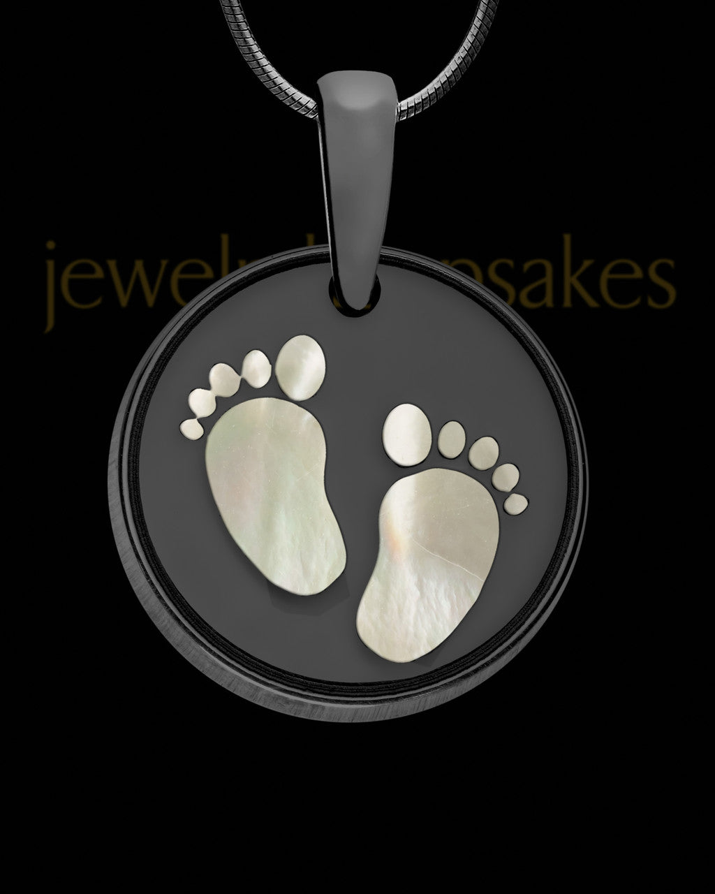 Tiny Toes Round Black Finish Ash Jewelry