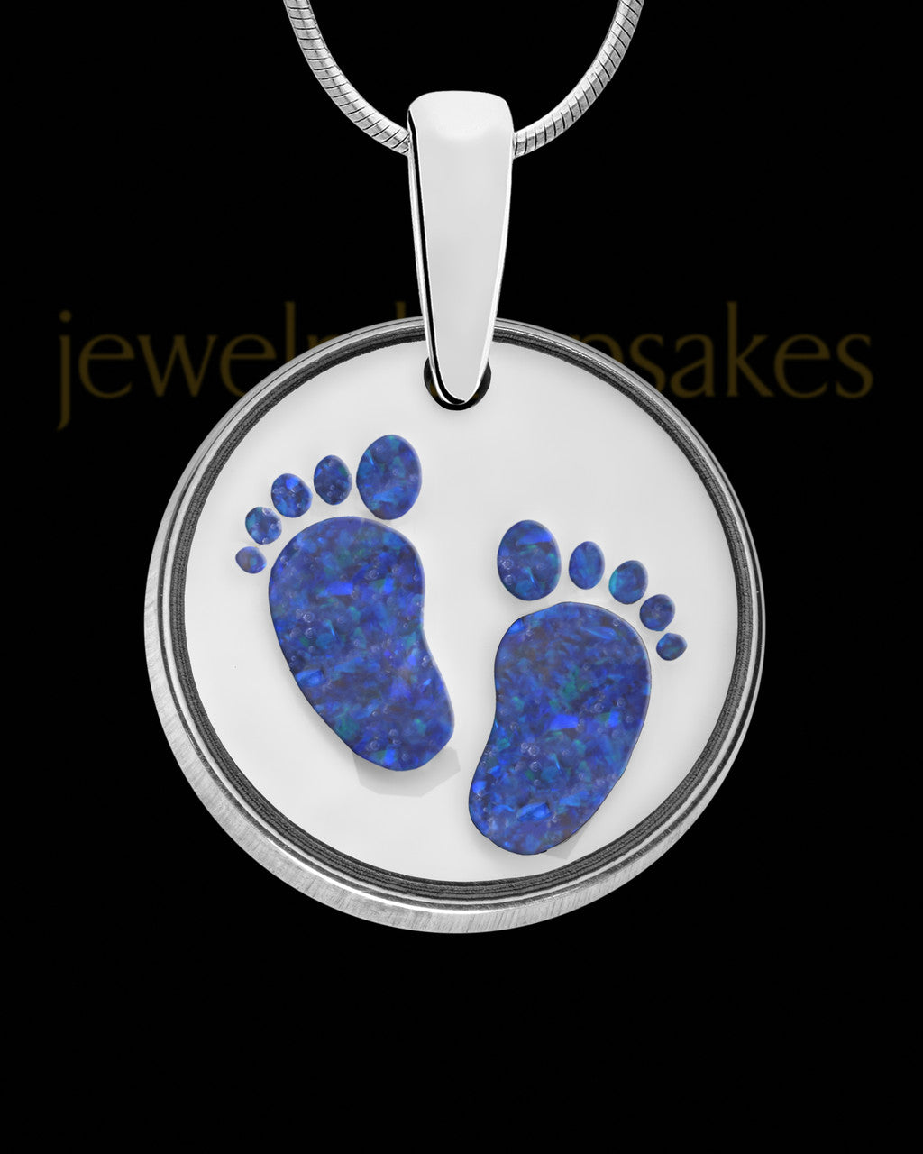 Tiny Toes Round Silver with Ocean Tide Opal Ash Jewelry