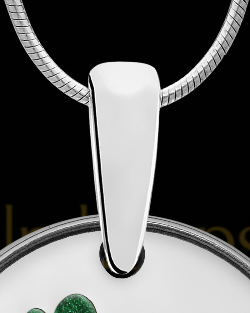 Solid 14K White Gold Tiny Toes Round with Olive Ash Jewelry