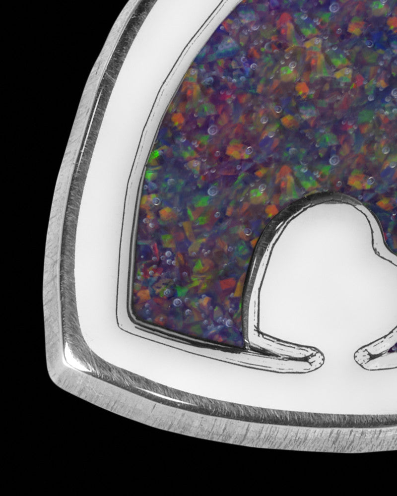 Heart Within Silver with Black Blaze Opal Ash Jewelry
