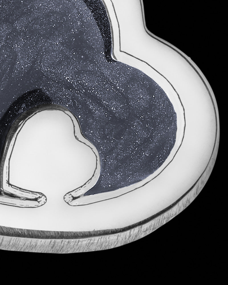Solid 14K White Gold Heart Within with Graphite Ash Jewelry