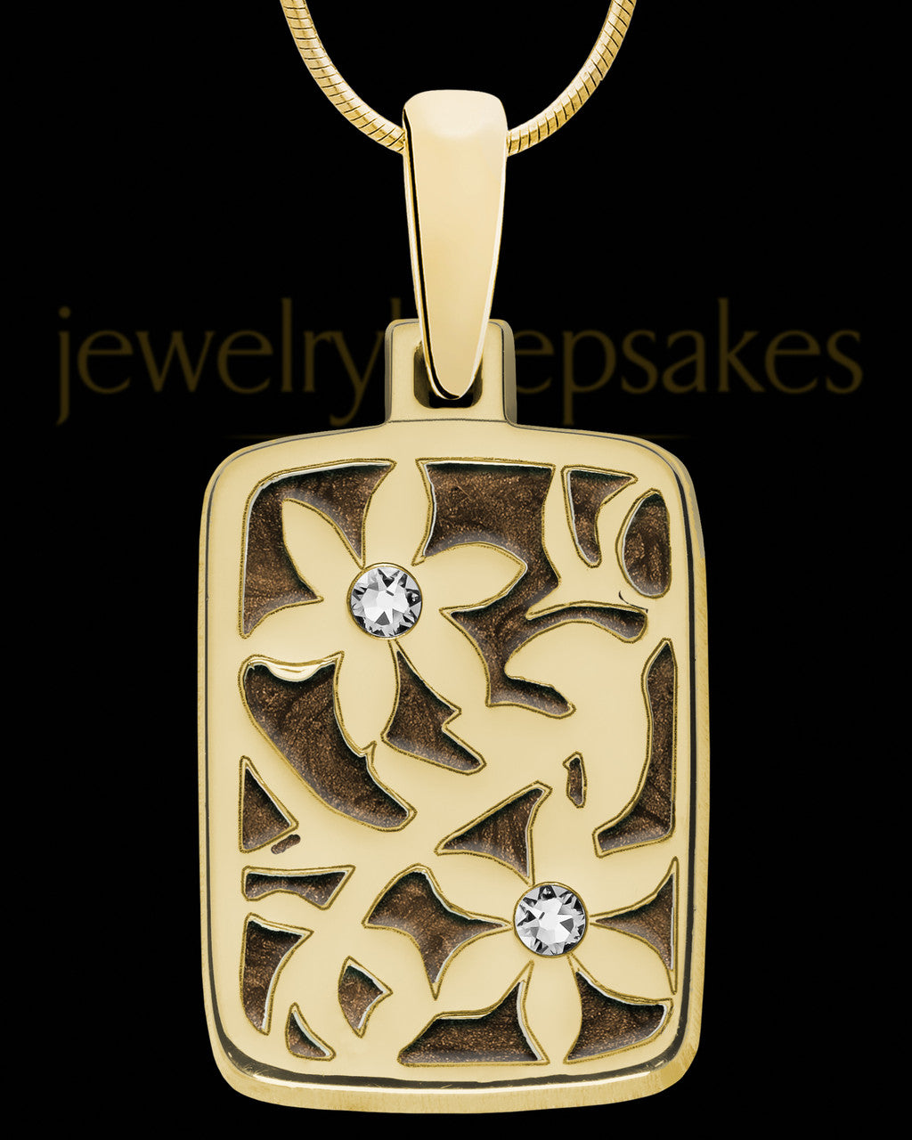 Solid 14K Gold Stonybrook Rectangle Ash Jewelry