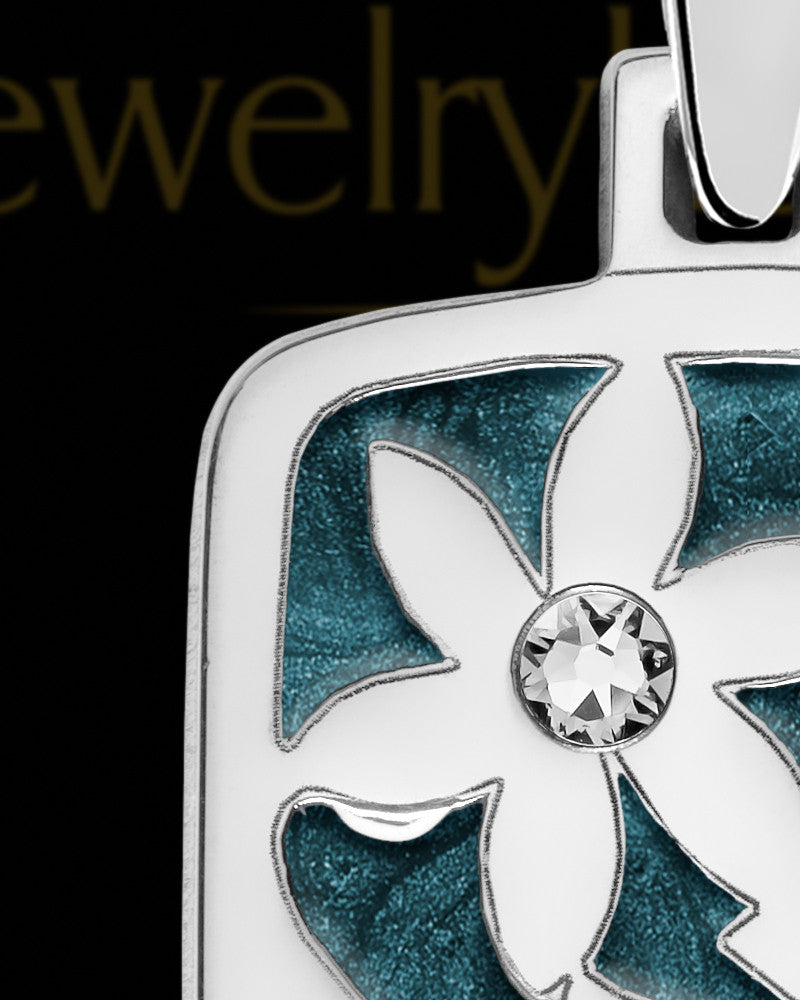 Solid 14K White Gold Marlie Rectangle Ash Jewelry