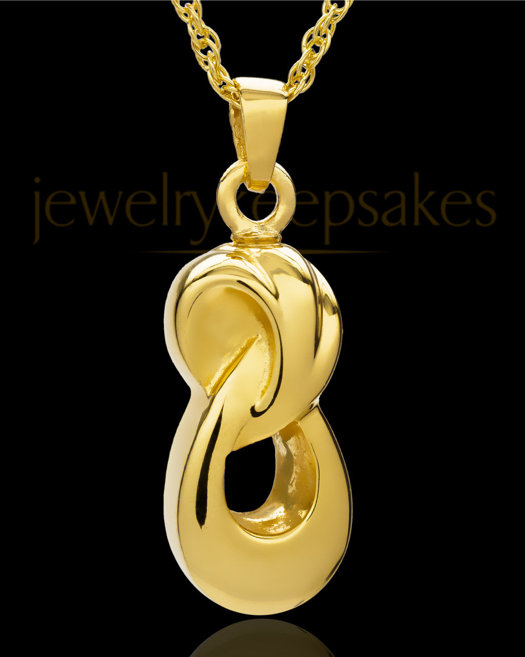Cremation Ash Necklace  Gold Plated Infinity Companion Pendant - 2 Person