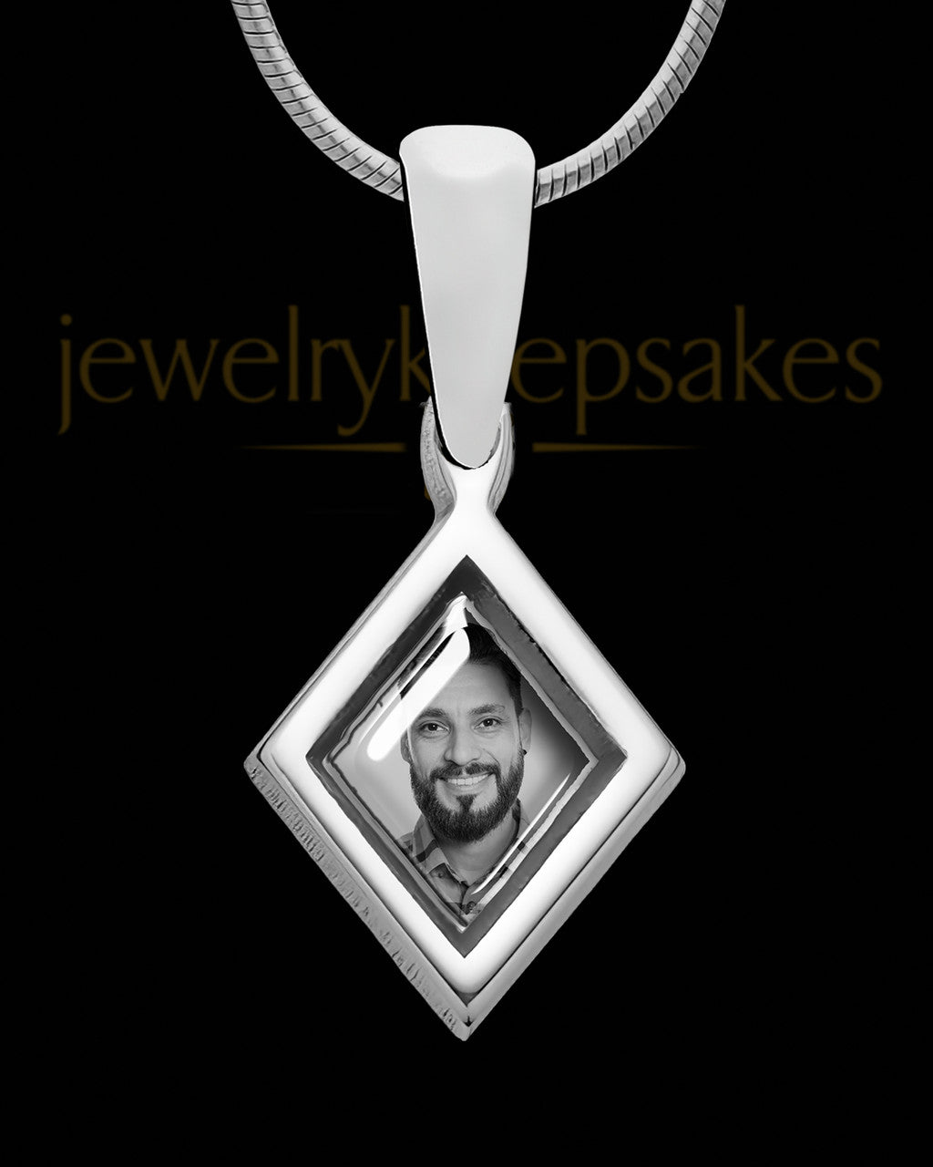 Sterling Silver Petite Diamond Color Photo Pendant