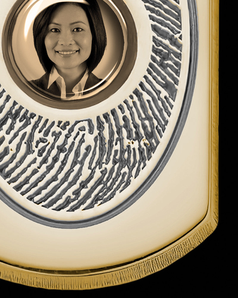 14K Gold Photo Dog Tag Thumbprint Pendant