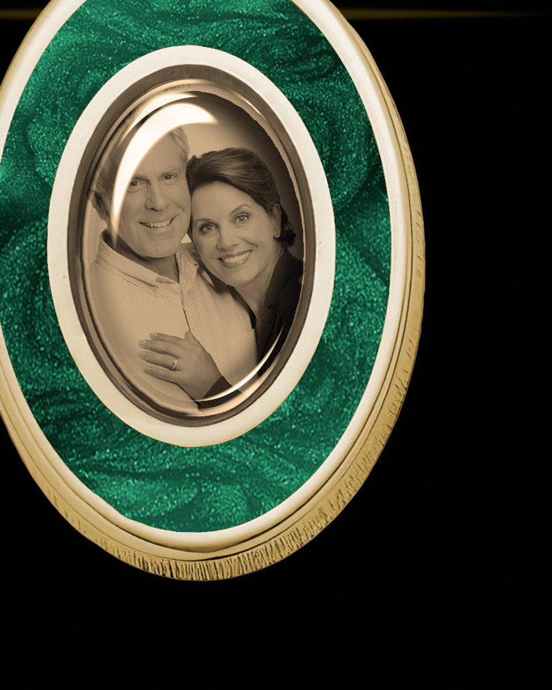 14K Gold Photo Oval with Olive Ash Jewelry