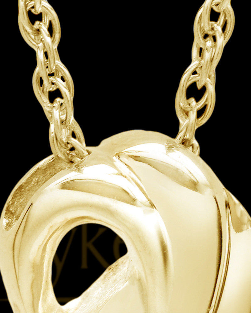 Solid 14k Gold Cremation Ash Necklace Infinity Cremation Keepsake