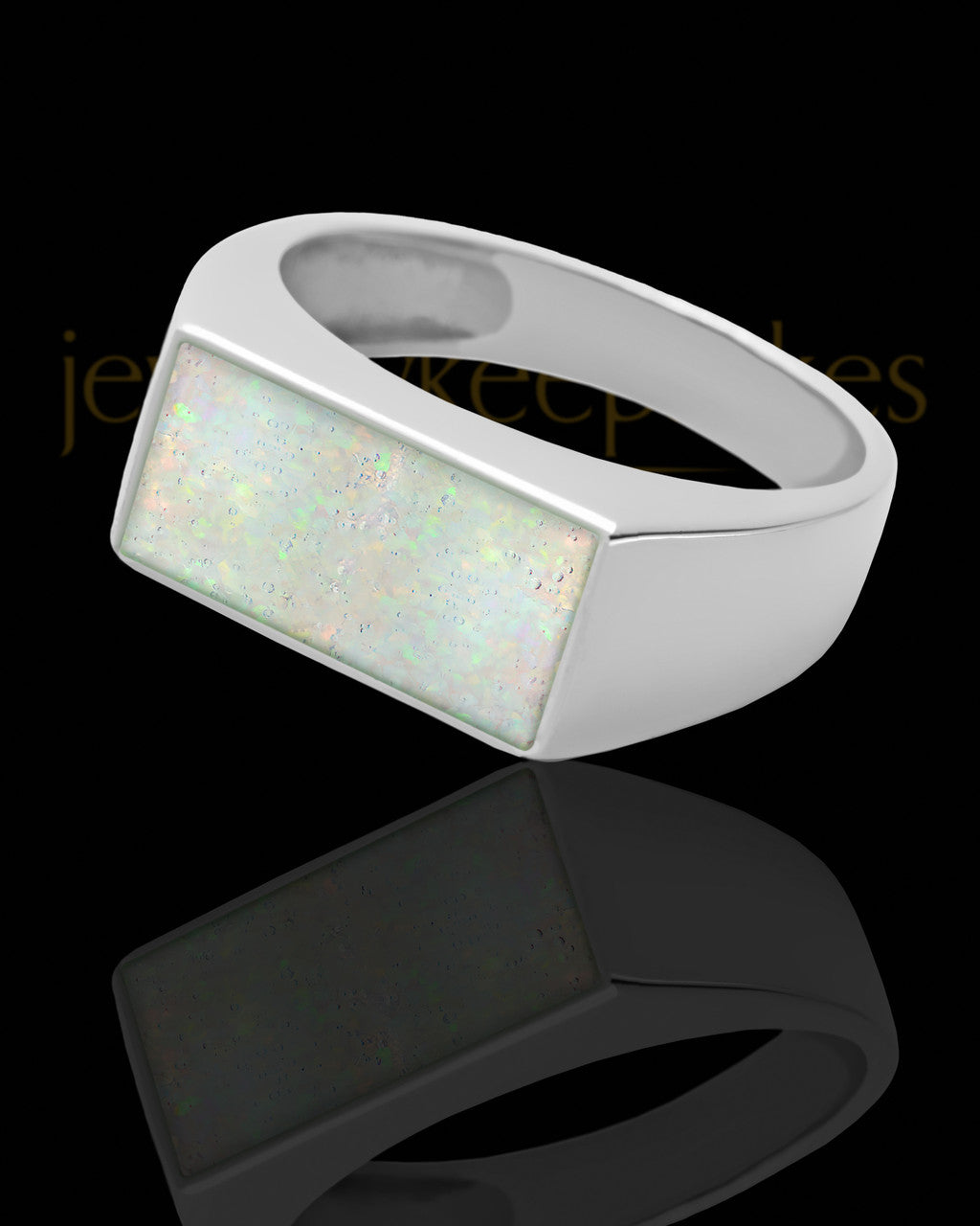 Men's Dumaine Crushed Linen Opal Silver Ash Ring