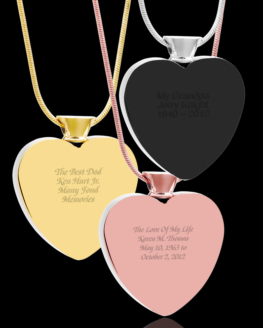 February Gold Plated Photo Engraved Heart Cremation Pendant