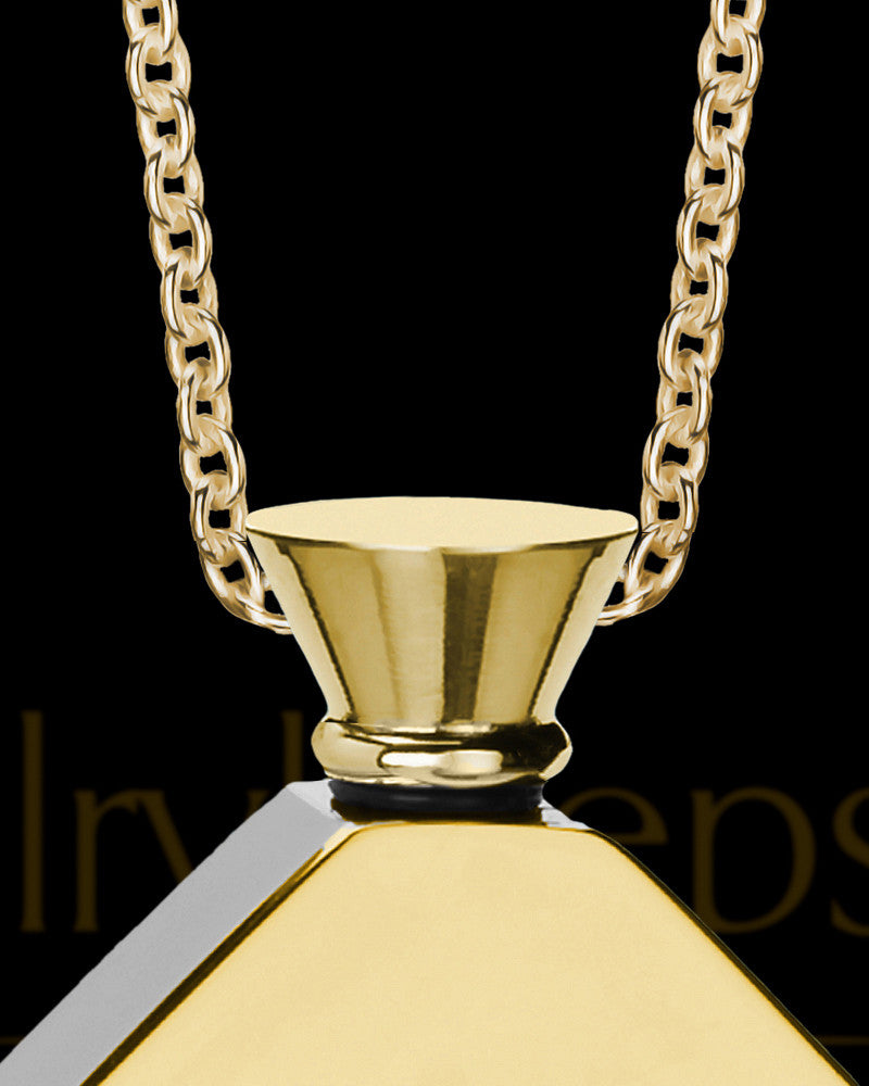 Gold Plated Men's Urn Pendant Necklace For Ashes